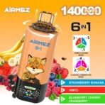 Airmez Fox 140K Puffs 6-in-1 – Strawberry Banana, Vimto and Blueberry Cherry Cranberry
