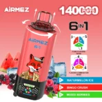 Airmez Fox 140K Puffs 6-in-1 – Watermelon Ice, Bingo Crush and Mixed Berries