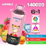 Airmez Fox 140K Puffs 6-in-1 – Dragonfruit Ice, Fruity Fusion and Raspberry Watermelon