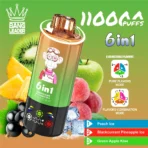Bang Leader 110K Puffs 6-in-1 – Peach Ice, Blackcurrant Pineapple Ice and Green Apple Kiwi