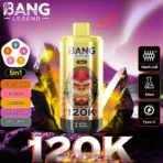 Bang Legend 120K Puffs 5-in-1 – Energy Drink, Peach Ice, Mango Ice, Cranberry Grape and Blackcurrant