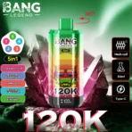 Bang Legend 120K Puffs 5-in-1 – Strawberry Kiwi, Blueberry Watermelon, Bear Fudge, Blueberry Bubble Gum and Sour Mango Pineapple
