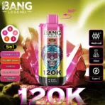 Bang Legend 120K Puffs 5-in-1 – Strawberry Kiwi, Strawberry Banana, Lychee Ice, Watermelon Berry and Passion Fruit Mango