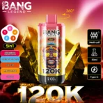 Bang Legend 120K Puffs 5-in-1 – Strawberry Watermelon, Cantaloupe, Apple Cola Ice, Mango Peach and Love 66