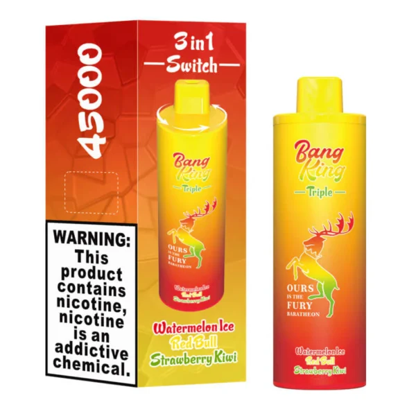 Bang King Triple 45K Puffs – Watermelon Ice, Red Bull and Strawberry Kiwi