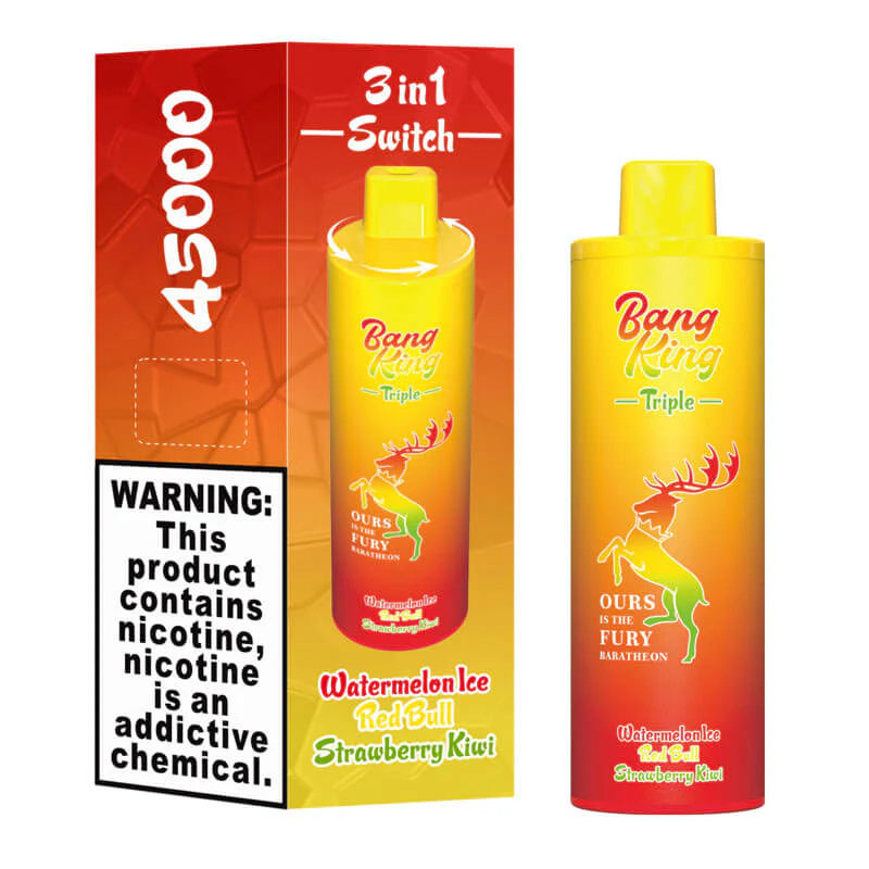 Bang King Triple 45K Puffs – Watermelon Ice, Red Bull and Strawberry Kiwi