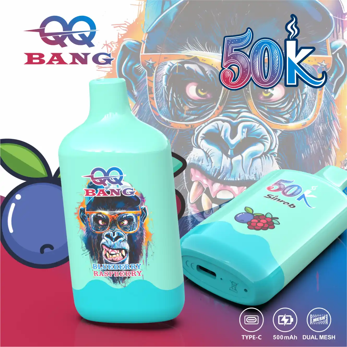 QQ Bang 50K Blueberry Raspberry disposable e-cigarette