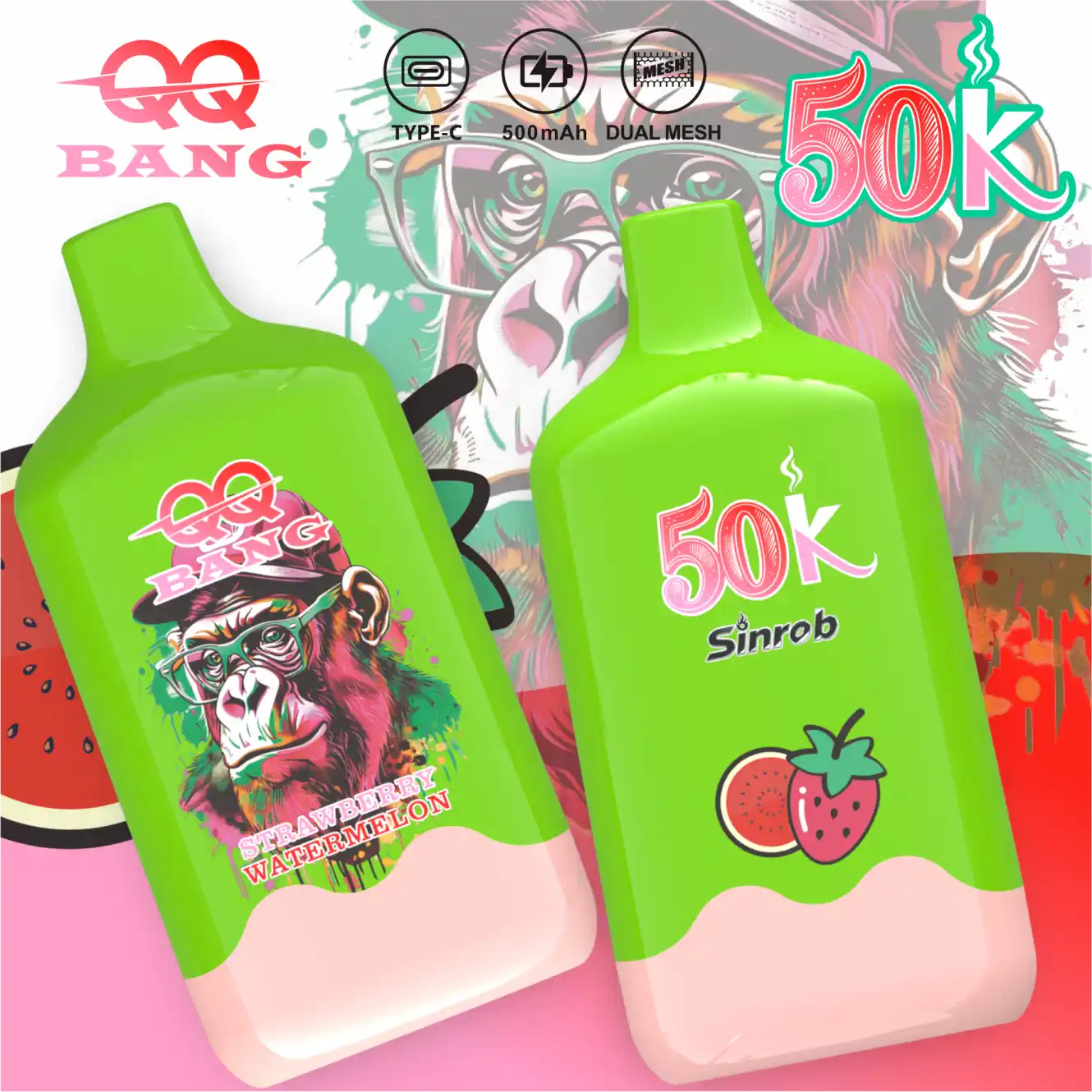 QQ Bang 50K Strawberry Watermelon disposable e-cigarette