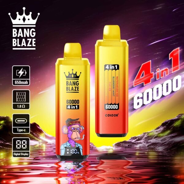 Bang Blaze 60K Puffs 4-in-1 – Watermelon Ice, Blueberry Mint, Fuji Ice and Romantic Lime