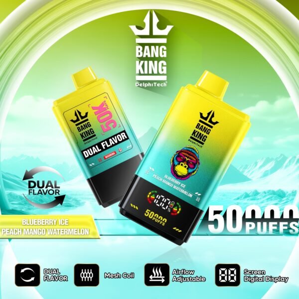 Bang King 50K Puffs 4-in-1 – Blueberry Ice, Peach Mango and Watermelon