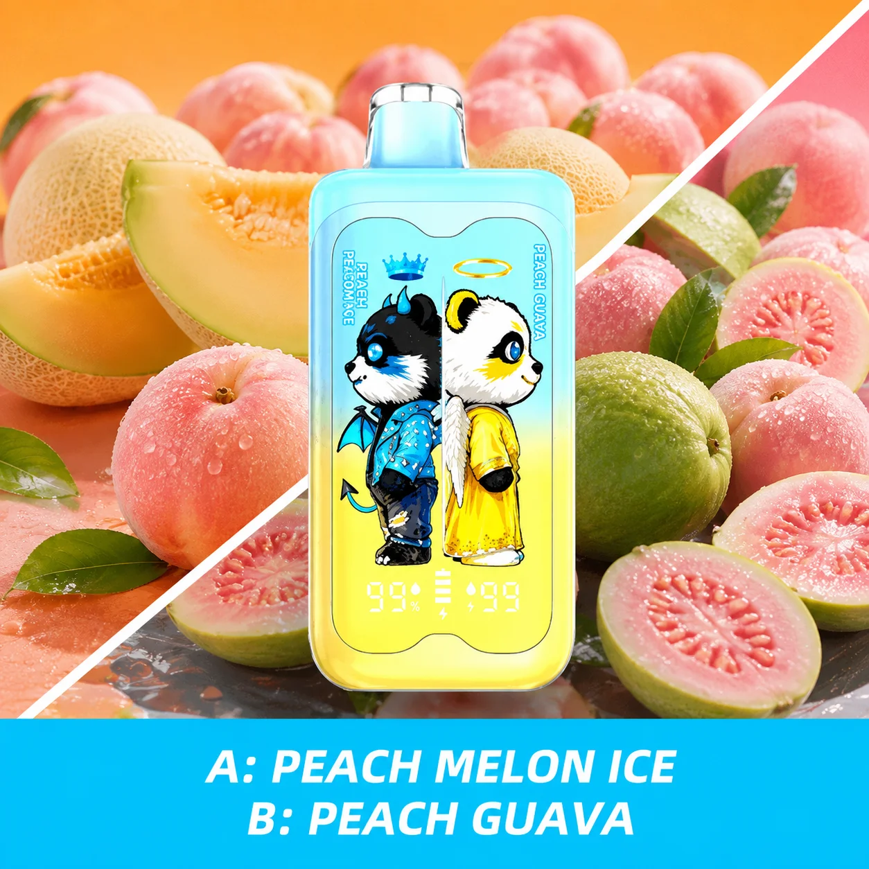 Merry Mi Panda Twins Peach Melon Ice and Peach Guava